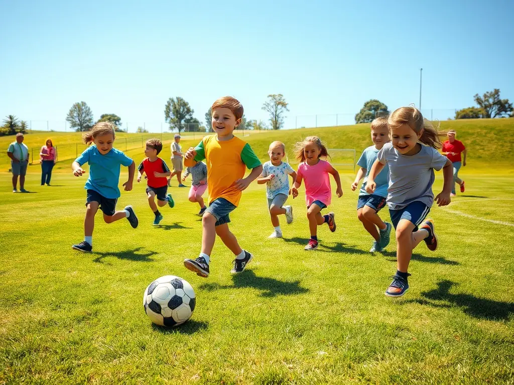 A photo of young people participating in a sports activity, promoting teamwork, physical fitness, and a healthy lifestyle.