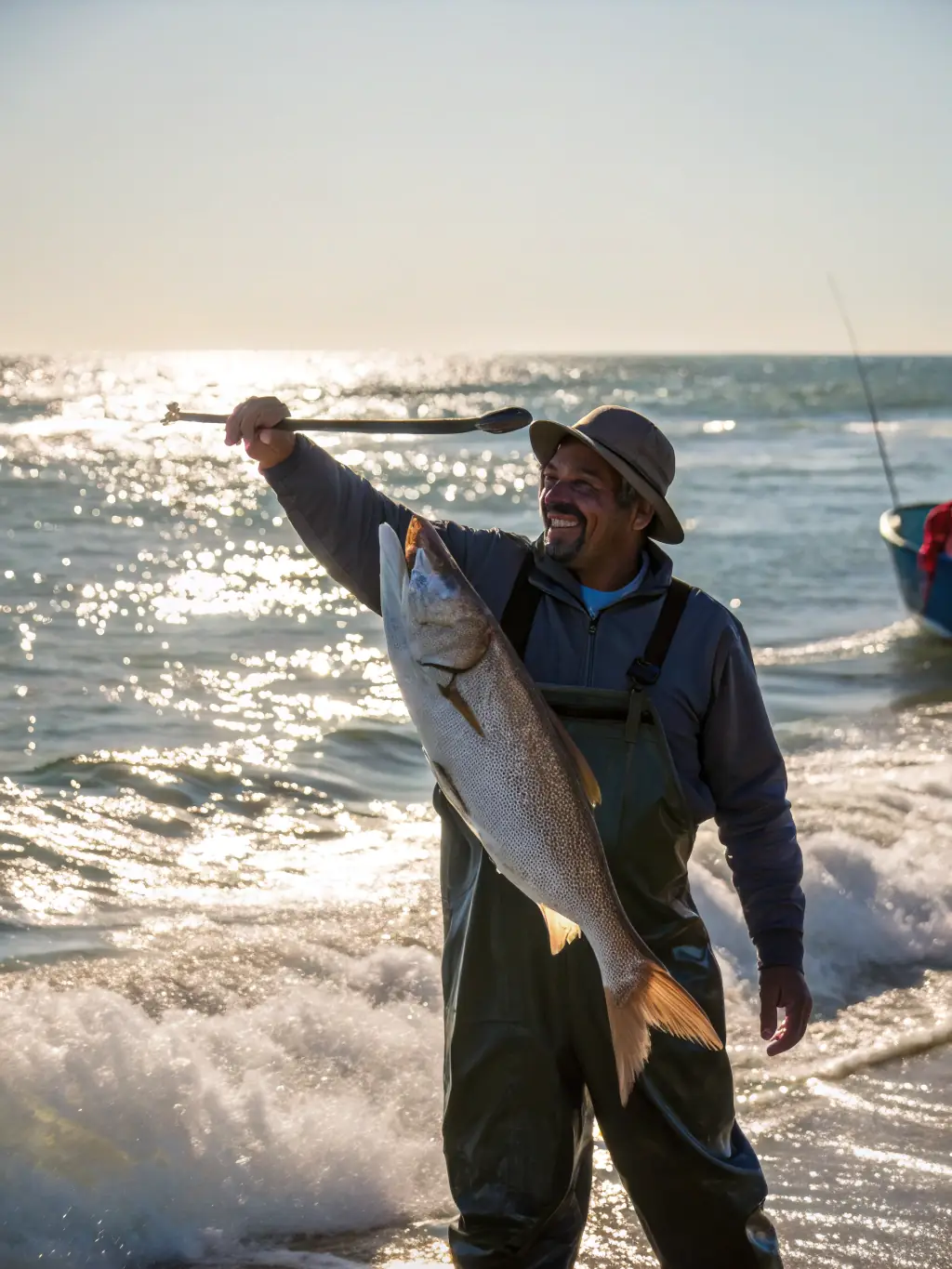 A close-up shot of a person holding a freshly caught fish, highlighting the success and satisfaction of a good catch.